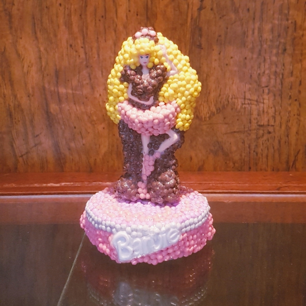 1993 Barbie Ballerina Figure Hand Crafted Beaded Upcycled McDonald's Toy Vintage